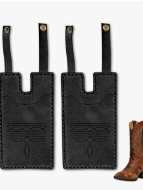 Western Boot Wallets - Set of Black